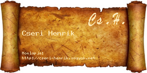 Cseri Henrik névjegykártya